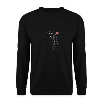 Stars, hearts, pastel colors, illustration - Unisex Sweatshirt - black - Front - Alina (178cm) & Michal (187cm)
