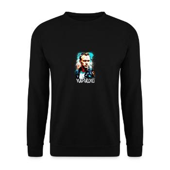 hero,nawalny,graffiti,flagge,russland - Unisex Pullover - Schwarz - Vorne - Alina (178cm) & Michal (187cm)