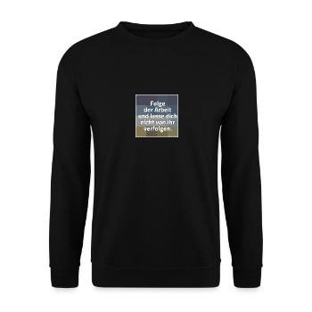SPRUCH ARBEIT - Unisex Pullover - Schwarz - Vorne - Alina (178cm) & Michal (187cm)