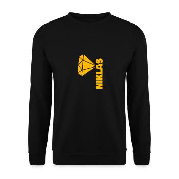 Geschenk für Niklas - Unisex Pullover - Schwarz - Vorne - Alina (178cm) & Michal (187cm)