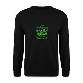 Machello als Bachelor - Unisex Pullover - Schwarz - Vorne - Alina (178cm) & Michal (187cm)