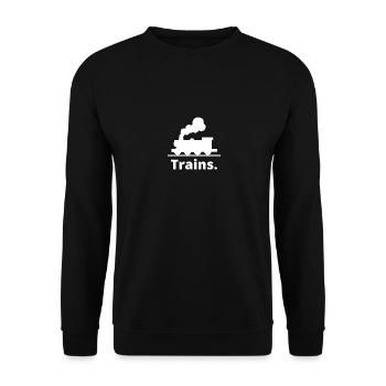 Trains trains locomotives conducteurs de trains - Sweat-shirt Unisexe - noir - Devant - Alina (178cm) & Michal (187cm)