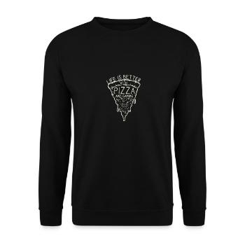 Conception de jeux vidéo pour les joueurs Perfect Pizza - Sweat-shirt Unisexe - noir - Devant - Alina (178cm) & Michal (187cm)