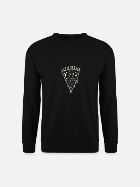 Video Gaming Design für Gamer Perfekte Pizza - Unisex Pullover - Schwarz