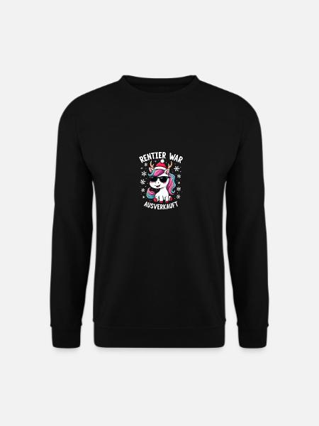 Rentier war ausverkauft Einhorn - Unisex Pullover - Schwarz