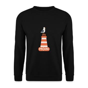 Nordsee, Deutsch ,Dialekt, Hamburg, Meer, Moin - Unisex Pullover - Schwarz - Vorne - Alina (178cm) & Michal (187cm)