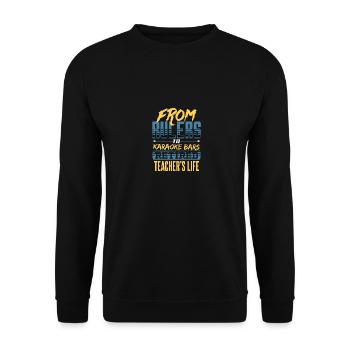 Des règles aux bars karaoké La vie d’un enseignant à la retraite - Sweat-shirt Unisexe - noir - Devant - Alina (178cm) & Michal (187cm)
