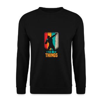 lancer du poids - Sweat-shirt Unisexe - noir - Devant - Alina (178cm) & Michal (187cm)