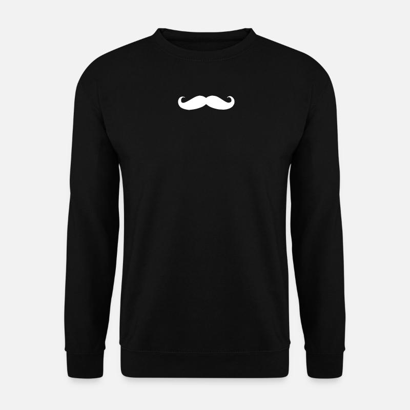 white mustache - Unisex Sweatshirt - black