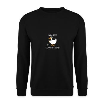 Duck coffee saying - Unisex Sweatshirt - black - Front - Alina (178cm) & Michal (187cm)