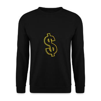 Idée d'icône de banque de cadeau de monnaie d'argent Doller - Sweat-shirt Unisexe - noir - Devant - Alina (178cm) & Michal (187cm)