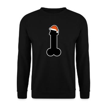 Merry Christmas with penis and Cap - Unisex Sweatshirt - black - Front - Alina (178cm) & Michal (187cm)