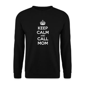 Keep Calm and Call Mom - Unisex Sweatshirt - black - Front - Alina (178cm) & Michal (187cm)