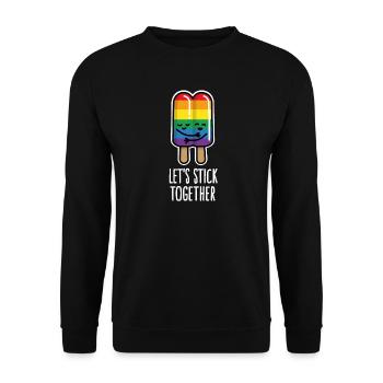 Let's stick together lustig Schwules Paar Eis LGBT - Unisex Pullover - Schwarz - Vorne - Alina (178cm) & Michal (187cm)
