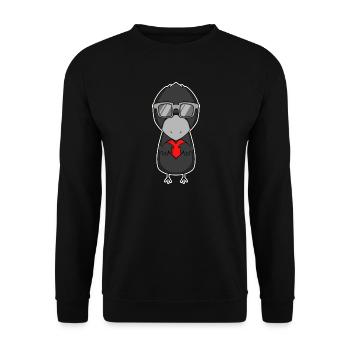 Corbeau avec lunettes de soleil et cœur - Sweat-shirt Unisexe - noir - Devant - Alina (178cm) & Michal (187cm)