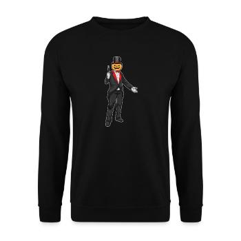 Jack O'Lantern Halloween Zauberer - Unisex Pullover - Schwarz - Vorne - Alina (178cm) & Michal (187cm)