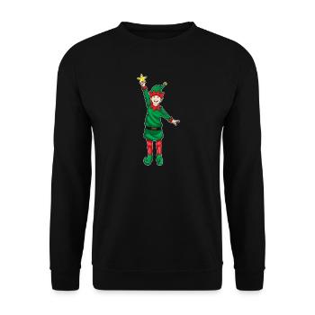 Poinsettia de Noël elfique - Sweat-shirt Unisexe - noir - Devant - Alina (178cm) & Michal (187cm)