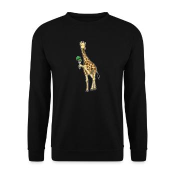 Giraffe Broccoli - Unisex Sweatshirt - black - Front - Alina (178cm) & Michal (187cm)
