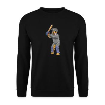 Rottweiler Cricket Cricketschläger - Unisex Pullover - Schwarz - Vorne - Alina (178cm) & Michal (187cm)
