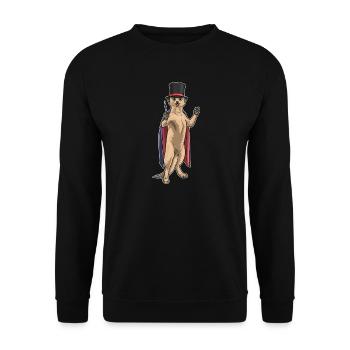 Meerkat Wizard Wand - Unisex Sweatshirt - black - Front - Alina (178cm) & Michal (187cm)