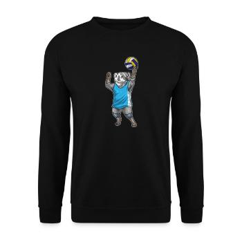 Dachs Volleyballspieler Volleyball - Unisex Pullover - Schwarz - Vorne - Alina (178cm) & Michal (187cm)
