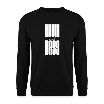 Drum and Bass fettes Logo-Design - Unisex Pullover - Schwarz - Vorne - Alina (178cm) & Michal (187cm)