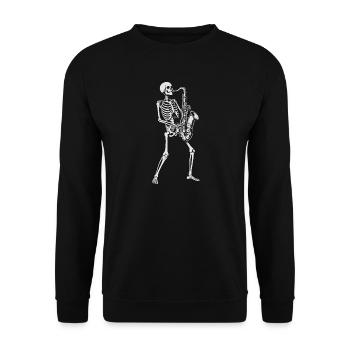 Skeleton Saxophonist gift - Unisex Sweatshirt - black - Front - Alina (178cm) & Michal (187cm)