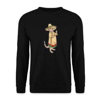 Erdmännchen Taco - Unisex Pullover - Schwarz - Vorne - Alina (178cm) & Michal (187cm)