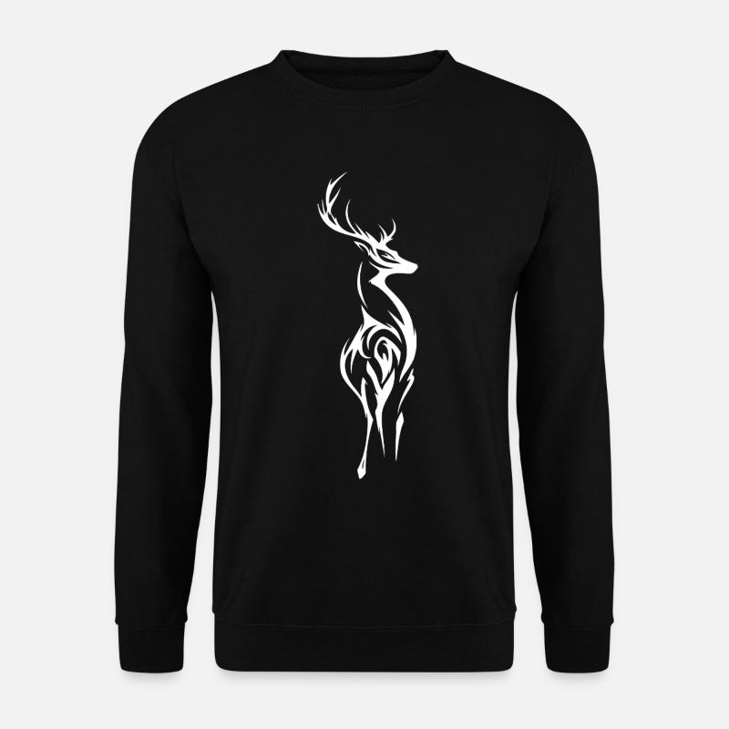Deer Silhouette Tribal Line Art - Unisex Sweatshirt - black