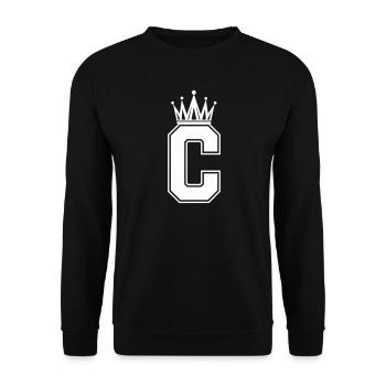 Buchstabe C - Unisex Pullover - Schwarz - Vorne - Alina (178cm) & Michal (187cm)