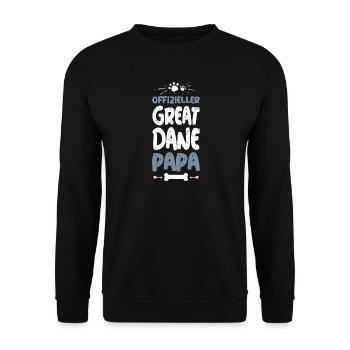 Great Dane Papa Official - Unisex Sweatshirt - black - Front - Alina (178cm) & Michal (187cm)