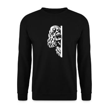 Tête de cocker spaniel anglais « Édition noire » - Sweat-shirt Unisexe - noir - Devant - Alina (178cm) & Michal (187cm)