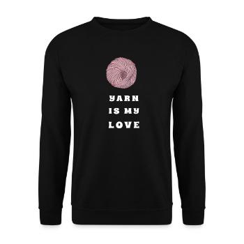 Yarn Is My Love – Pink Yarn – Crochet & Knitting - Unisex Pullover - Schwarz - Vorne - Alina (178cm) & Michal (187cm)