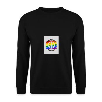 Make peace not war - Unisex Pullover - Schwarz - Vorne - Alina (178cm) & Michal (187cm)