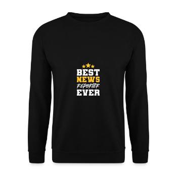 Meilleurs journalistes d’information. Journaliste d’actualité Gif - Sweat-shirt Unisexe - noir - Devant - Alina (178cm) & Michal (187cm)