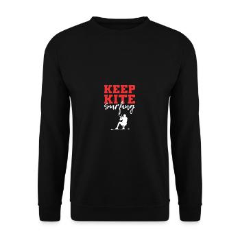 Kite surfen Mutig Geschenk - Unisex Pullover - Schwarz - Vorne - Alina (178cm) & Michal (187cm)