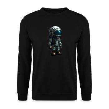 Kleiner Astronaut - Unisex Pullover - Schwarz - Vorne - Alina (178cm) & Michal (187cm)