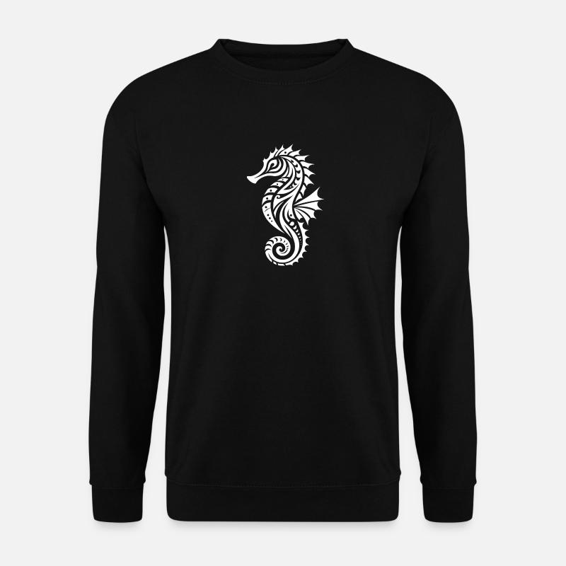 Tribal Wasser Seepferdchen Tattoo Schwimmtraining - Unisex Pullover - Schwarz