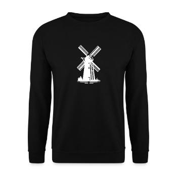 Dutch Grain Windmill for Wheat Flour - Unisex Sweatshirt - black - Front - Alina (178cm) & Michal (187cm)