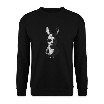 Drôle Lapin Drôle - Sweat-shirt Unisexe - noir - Devant - Alina (178cm) & Michal (187cm)