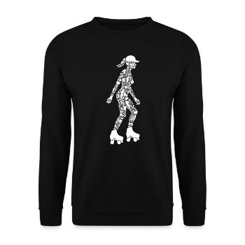 Roller Skating Girls Roller Skating Roller Skates - Unisex Sweatshirt - black - Front - Alina (178cm) & Michal (187cm)