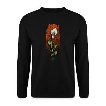Tropical Charm: Calla Lily Flower - Unisex Sweatshirt - black - Front - Alina (178cm) & Michal (187cm)