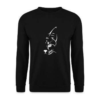 Chat Chat Cadeau Amis chats Visage de chat - Sweat-shirt Unisexe - noir - Devant - Alina (178cm) & Michal (187cm)