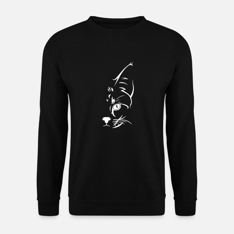 Katze Katzen Geschenk Katzenfreunde Katzengesicht - Unisex Pullover - Schwarz
