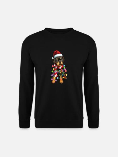 Weihnachten Rottweiler Weihnachten Weihnachtsmann Süßes Hundegeschenk - Unisex Pullover - Schwarz
