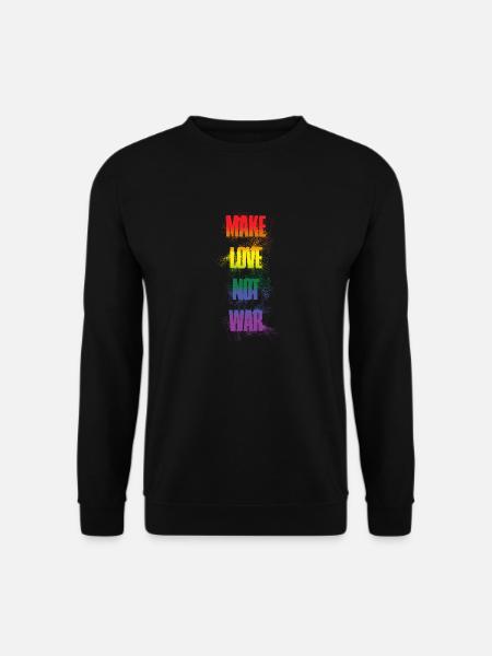 Make love not war - rainbow LGBTQ Design - Unisex Pullover - Schwarz