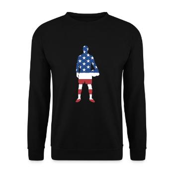 Sport Us Flag Jorkyball - Unisex Sweatshirt - black - Front - Alina (178cm) & Michal (187cm)