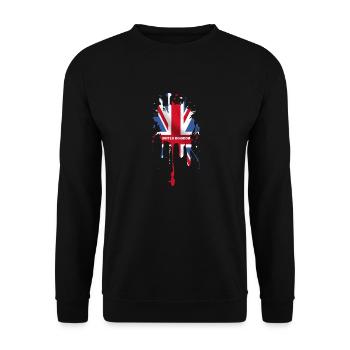 Union Jack 5 - Unisex Pullover - Schwarz - Vorne - Alina (178cm) & Michal (187cm)