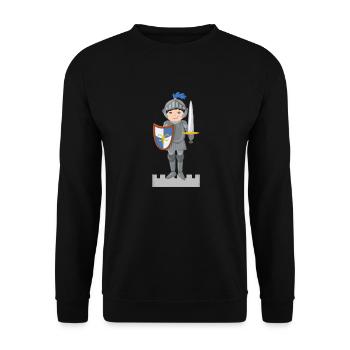 Ritter auf Burg - Unisex Pullover - Schwarz - Vorne - Alina (178cm) & Michal (187cm)