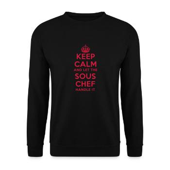 keep calm and let the sous chef handle it - Unisex Pullover - Schwarz - Vorne - Alina (178cm) & Michal (187cm)